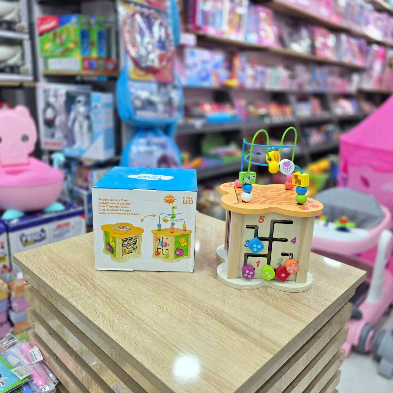 Wooden Activity cube (18m+)