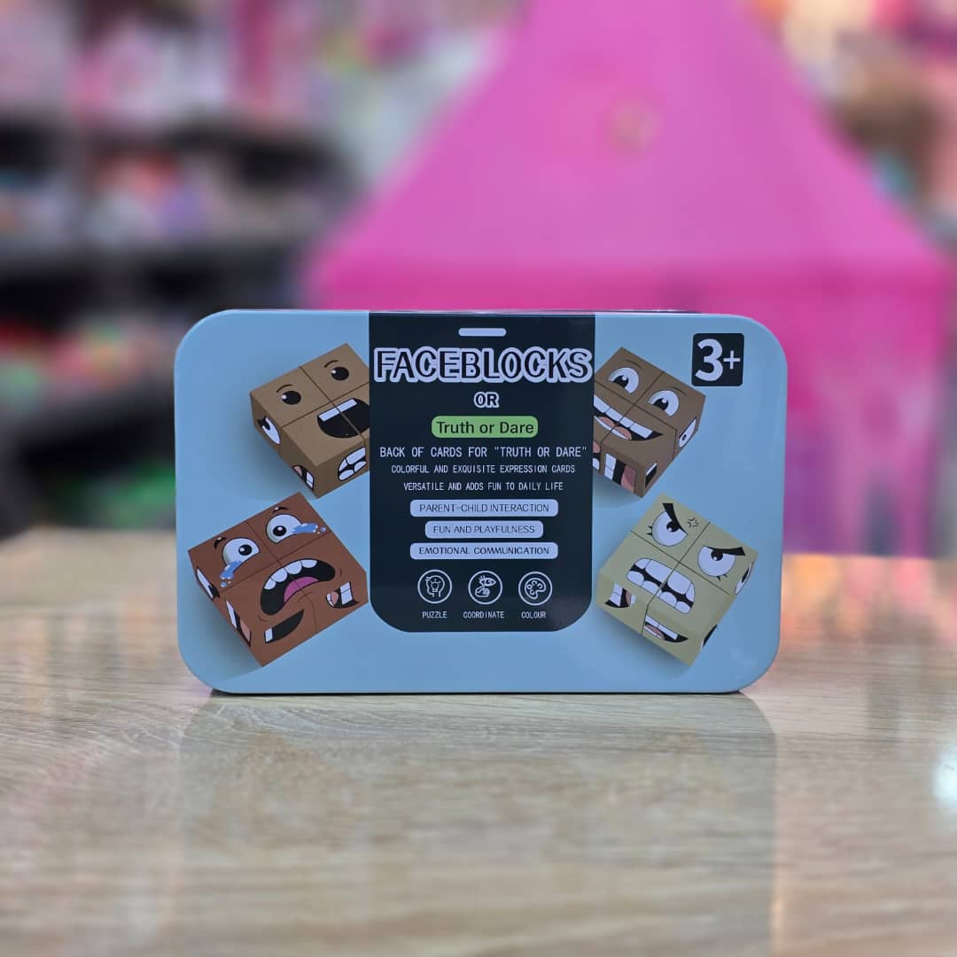 ألعاب ذكاء تعليمية مبكرة مكعبة تغيير الوجه الخشبية مع زر جرس