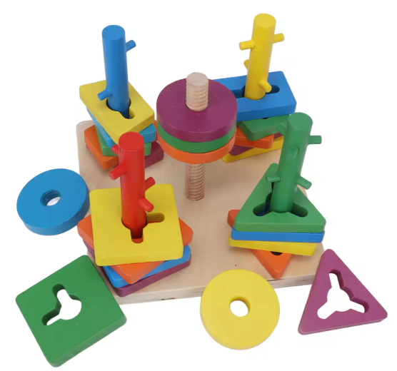 فرز خشبي، ألعاب التراص، التنسيق بين اليد والعين للأطفال